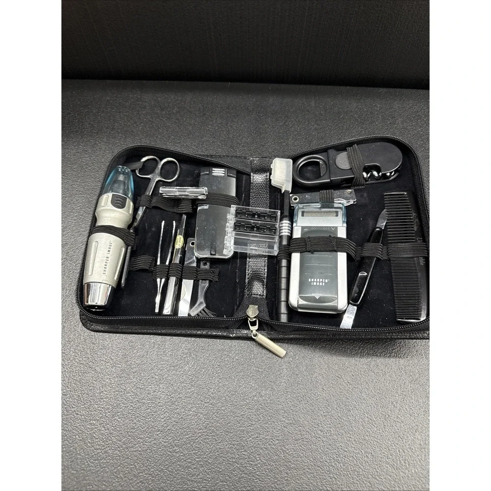 Sharper Image Mens Grooming Kit Travel Set Razor Scissors Manicure Untested - Picture 4 of 6